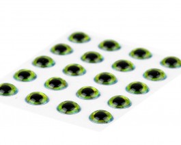 3D Epoxy Eyes, Holographic Green-Blue 4 mm